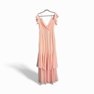 Lulu's Blush Pink Ruffle Babydoll Fairy Maxi Cherish the Moment Dress NWT Medium